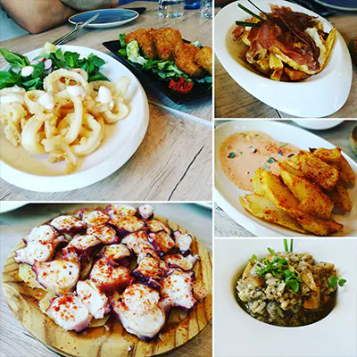 Selección de tapas y platos de Manto Negro